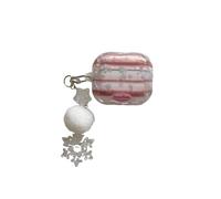 Fashion White Snowflake Decoration Pattern Accessories Cover Headphone Case for AirPods 3rd Generation 2021 with Pendant