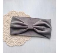 Fashion Wide Velvet Headbands for Women Girl Solid Plush Hairbands Ladies Winter Turbans Accessories-knot grey
