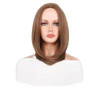 Fashion woman wig in the middle parting inner buckle brown chemical fiber head cover