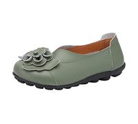 Fashion Women Breathable Lace Up Shoes Flat Casual Shoes, Army Green, 8 UK