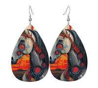 Fashion Women Earring Horse Native American Leather Earrings Lightweight Dangle Earring for Party Mother’s Day Girl