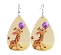 Fashion Women Earring Naughty Giraffe Drop Earrings Decorative Teardrop Leather Earrings For Decorations Anniversary Ladies
