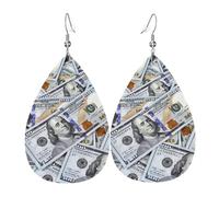 Fashion Women Earring One Hundred Dollar Bills Drop Earrings Novelty Leather Dangle Drop Earrings For Party Ladies Decorations