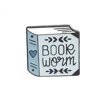 Fashion Women English Letter Book Worm Badge Brooch Pin Clothes Jewelry Decor Creative and Useful Pins