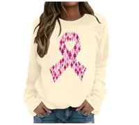 Fashion Women Hooded Sweatshirt for Awareness Campaign Casual Style Breast Cancer Awareness Month Print Comfortable and Stylish Fashion for Women Ladies Sweatshirt Without With, Light yellow, XXL