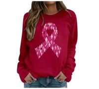 Fashion Women Hooded Sweatshirt for Awareness Campaign Casual Style Breast Cancer Awareness Month Print Comfortable and Stylish Fashion for Women Ladies Sweatshirt Without With, red, S