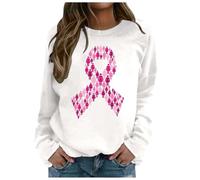 Fashion Women Hooded Sweatshirt for Awareness Campaign Casual Style Breast Cancer Awareness Month Print Comfortable and Stylish Fashion for Women Ladies Sweatshirt Without With, White, XL