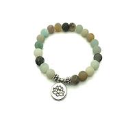 Fashion Women`s Bracelet Matte Frosted Beads with Lotus OM Buddha Charm Yoga Bracelet Necklace