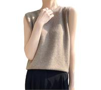 Fashion Women Summer Vest O-Neck Sleeveless Pullover Sweater Merino Wool Knitwear Soft Thin Vest