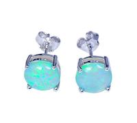 Fashion Women Sweet Round Artificial Opal Ear Stud Earrings Piercing Jewelry Nice Processed
