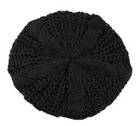 Fashion Women's Lady Beret Braided Baggy Beanie Crochet Hat Ski Knitted Cap Black