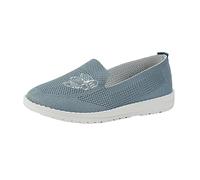 Fashion Women's Shallow Mouth Athletic Casual Shoes Large Size Round Toe Ladies Casual Shoes Slip On Trainers (Grey, 41)