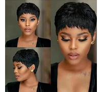 Fashion Women's Short Wig,Pixie Cut Wig with Bangs for Women Natural,Short Wig for Black Women Pixie Cut Wig for Black Women Black
