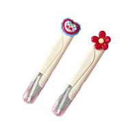 FASHION YO 2 Pack Stainless Steel Thread Cute Cutter Sewing Scissors - Ergonomic, Versatile, and Durable for Crafting, Mini Trimming Nippers for Embroidery Crochet Knitting DIY Craft (Flower 2pcs)
