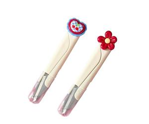 FASHION YO 2 Pack Stainless Steel Thread Cute Cutter Sewing Scissors - Ergonomic, Versatile, and Durable for Crafting, Mini Trimming Nippers for Embroidery Crochet Knitting DIY Craft (Flower 2pcs)