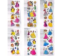 FASHION YO 24 Sheets Kids Toddlers 3D Princess Spider Puffy Stickers Party Bag Fillers Boys Girls Teachers as Reward Craft Scrapbooking Animals Trucks Airplane (Princess)