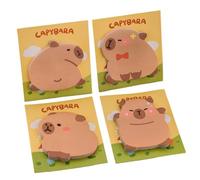 FASHION YO 4Pcs Sticky Notes Tabs, Self-Sticky Note Pads Multi Colors, School Supplies Office Products, Index Page Markers 100 Sheets per pad (Capybara)