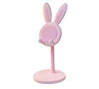 FASHION YO Adjustable Height Cute Rabbit Phone Stand Stable Grip, Portable Design,Universal Desktop Holder Animal Desk Accessories For Mobile Phones, Tablets (Pink Rabbit)