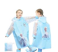 FASHION YO Kids Elsa Spider Raincoats Waterproof Rain Jacket Hooded Rain Poncho Toddler Boys Girls Rain Suit Reusable Rainwear with bag Cover 1-8 Years (EVA, Elsa S(1-3y)