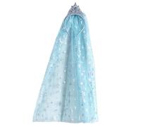 Fashion Yo Kids Girls Toddlers Blue Elsa Ponytail Hair Extension Party Hair clips Snowflake Crown Headband Hairband Costume Dress up Braided Wigs (Elsa blue crown headband)