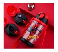 FASHION YO Spider Water Bottle Reusable Kids 520ml PP with Two Lids Leak Proof with straw Lid BPA Free Drinking bottle (Spider)