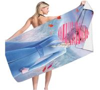 FASHION YO Stch Beach Towel - 70 x 150cm Microfibre Camping Towels for Girls Kids Quick Dry Super Soft Beach Blanket Pool Travel Swimming Bath Shower Towel (Frozen)
