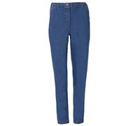 FASHION YOU WANT Women's senior trousers, slip trousers with elastic band, short size, ideal for granny in need of care, easy to put on and super easy to clean, jeans colour, 16-18