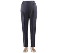 FASHION YOU WANT Women's senior trousers, slip trousers with elastic band, short size, ideal for granny in need of care, easy to put on and super easy to clean, Dark grey mottled, 20 UK/22 UK