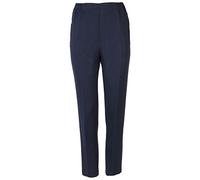 FASHION YOU WANT Women's senior trousers, slip trousers with elastic band, short size, ideal for granny in need of care, easy to put on and super easy to clean, Flecked with Blue, 14-16