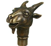 Fashion158 Asian Chinese Old Bronze Handmade Carved Sheep Collect Statue Walking Stick Head