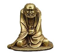Fashion158 Chinese Buddhism Copper Brass Arhat Damo Bodhidharma Dharma Buddha Bowl Statue