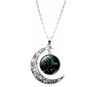 Fashionable 12 Constellation Necklace Crescent Moon Pendant Zodiac Astrology Horoscope Charm Summer Necklaces For Women Girls Valentine'S Day Birthday Gift,Sagittarius