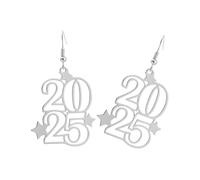 Fashionable 2025 Number Star Earrings Metal Ear Pendants Alloy Fashion Earwear For Evening Event And Gatherings Black Versatile Earrings
