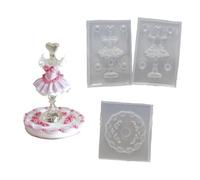 Fashionable 3D Nails Art Template Ballets Sturdy Silicone with Clear Acrylic Plate Designs Ornament Elastic Silicone Nail Templates