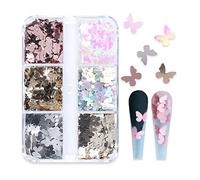 Fashionable 6 grids for butterfly sequins shine art decoration supply for c