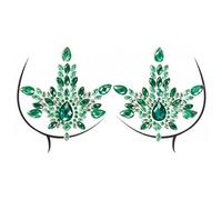 Fashionable Acrylic Rhinestones Chest Sticker For Women Sparkling Body Jewels Breast Nipple Pasties For Parties Festival Rhinestones Body Stickers