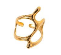 Fashionable Alloy Rings With Adjustable Opening Geometric Jewelry For Everyday Wear Exaggerated Accessory Adjustable Statement