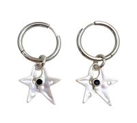 Fashionable Alloy Star Shaped Dangle Earrings Trendy and Stylish Ear Studs Jewelry for Casual Outing Evening Event Alloy Star Earrings