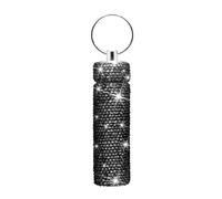 Fashionable Aluminum Alloy Pills Holder with Sparkling Rhinestones Compact Holder for Travel and Daily Use