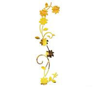 Fashionable and 3D Rattan Flower Stickers for Wall and Door, Easy DIY Installation (gold)