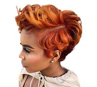 Fashionable and Charming Women's Pixie Cut Short Wigs Heat-Resistant Synthetic Breathable Short Curly Wigs Suitable for Daily Gatherings A,10in