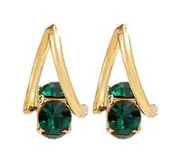 Fashionable And Exquisite! Design! High End Earrings! Rotatable Zircon Ear Clips! Suitable For Ladies Who Pursue Taste! Stay Close Hoops Set (A, One Size)