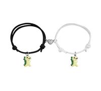 Fashionable and Personalised Dinosaur Heart Pendant Resin with Luminous Suction Cup and Adjustable Bracelet, Set of 2 for Men and Women Life Bracelet For, one size, Metal, No Gemstone