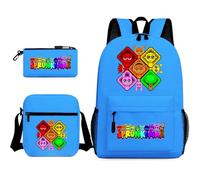 Fashionable and Personalized Sprunki Backpack 3-piece Set Children's School Schoolbag Outdoor Travel Luggage Backpack Can Hold A 16-inch Laptop (A8)