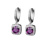 Fashionable and Popular Square Bag One Imitation Moissanite Silver Earrings for Women Zircon Ear Clips Earrings Surgical Steel Women, A, Copper, No Gemstone