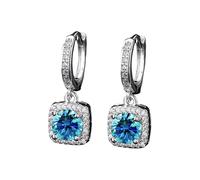 Fashionable and Popular Square Bag One Imitation Moissanite Silver Earrings for Women Zircon Ear Clips Earrings Surgical Steel Women, A, Copper, No Gemstone