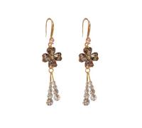 Fashionable and versatile, these crystal flower tassel earrings with a sweet and cool design are perfect for any outfit.