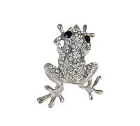 Fashionable Animal Brooch With Green Crystal Embellishment Sparkling Crystal Frogs Pin Trendy Women Accessories Jewelry Frogs Brooch For Women