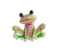 Fashionable Animal Brooch With Green Crystal Embellishment Sparkling Crystal Frogs Pin Trendy Women Accessories Jewelry Birthday Gift Animal Brooch Jewelry