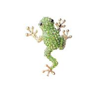 Fashionable Animal Brooch With Green Crystal Embellishment Sparkling Frogs Pin Trendy Women Accessories Jewelry Green Animal Brooches Jewelry